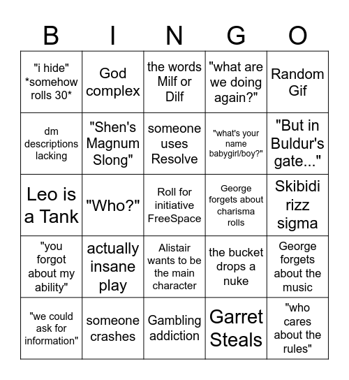 edoria bingo Card