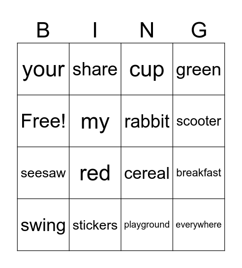 Level 3 Unit 2 Bingo Card