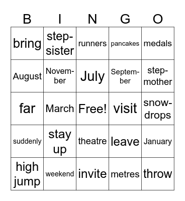 3a Lesson 7-10 Bingo Card