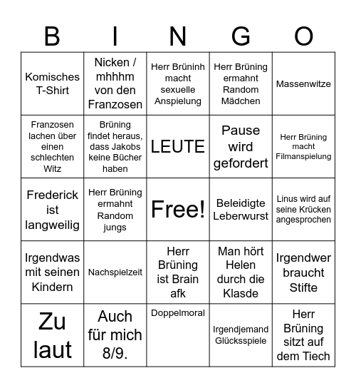 Brüning Bingo Card