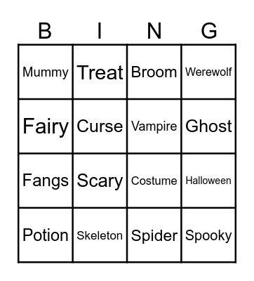 HALLOWEEN Bingo Card