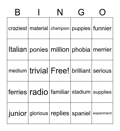 LINKS Bingo Card