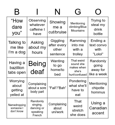 Bingo (The Mountaineering Club Edition) Bingo Card