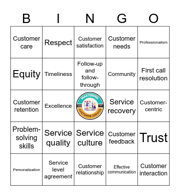 Customer Service Bingo Card