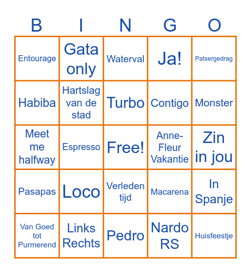 Futura's Pick Me Up Muziekbingo Card