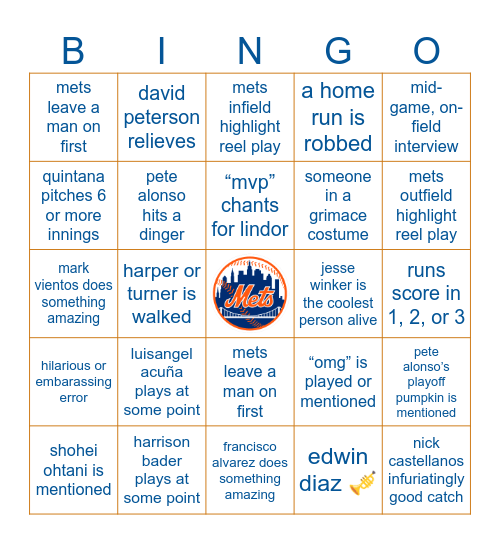 mets v phils nlds game 4 Bingo Card