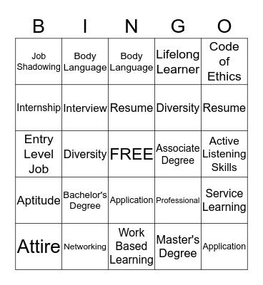 Unit 6 Bingo Card