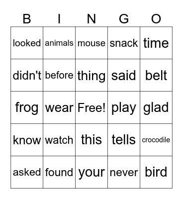 The Watch Bingo Card