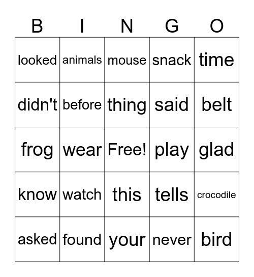 The Watch Bingo Card