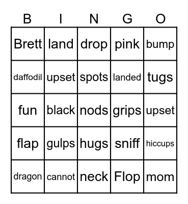 Brett's Dragon Bingo Card