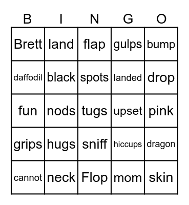 Brett's Dragon Bingo Card