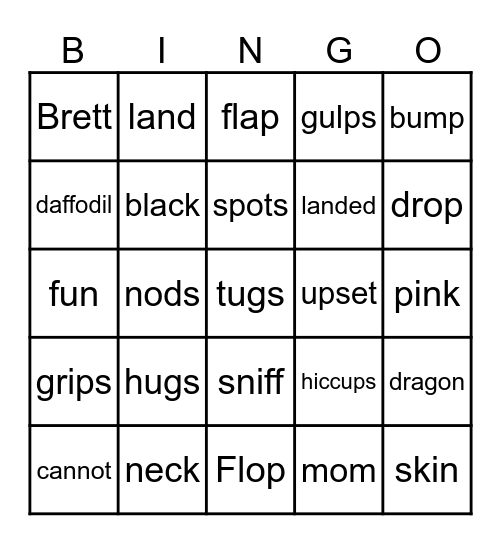 Brett's Dragon Bingo Card