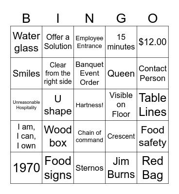 Hartness Bingo Card