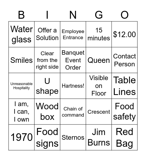 Hartness Bingo Card