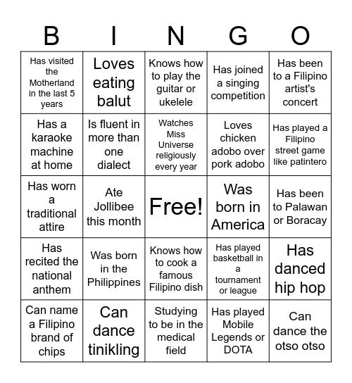 Bingo Card