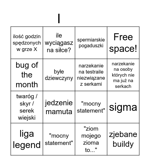 Balans Bingo Card