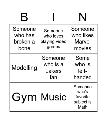 Human Bingo Card