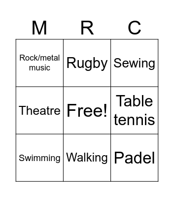 Human Bingo Card