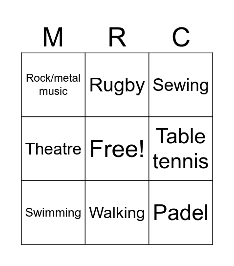 Human Bingo Card