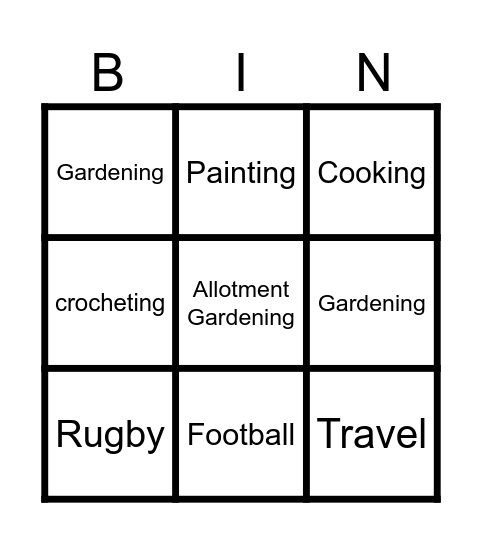 Human Bingo Card