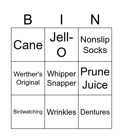 Butterscotch Bingo Card