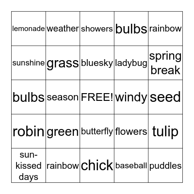 SPRING  BINGO     Bingo Card