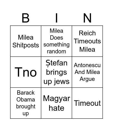Discord server Bingo Card