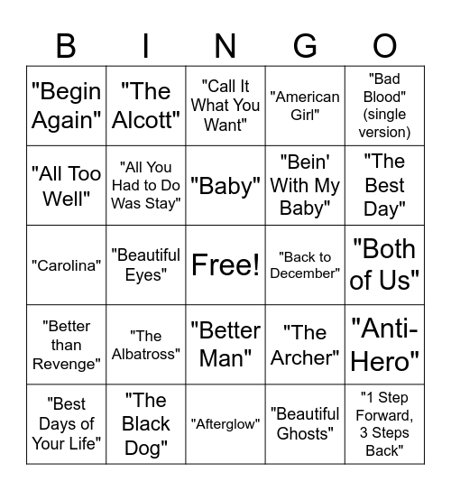 Singo Tester Bingo Card