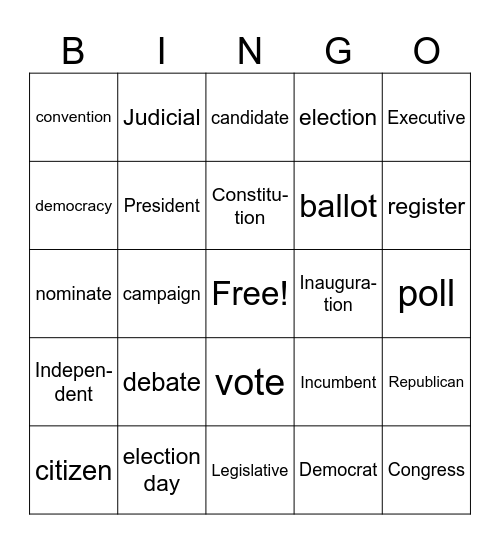 Election  Bingo Card