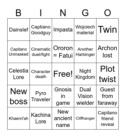 5.1 bingo Card