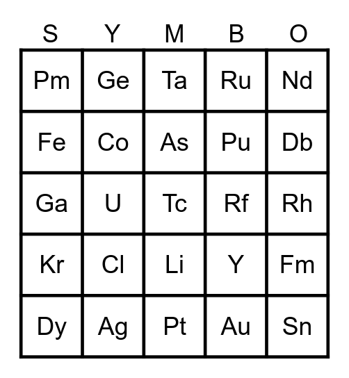 Sci-TLE CLUB Bingo Card