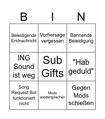 Space Bingo Card