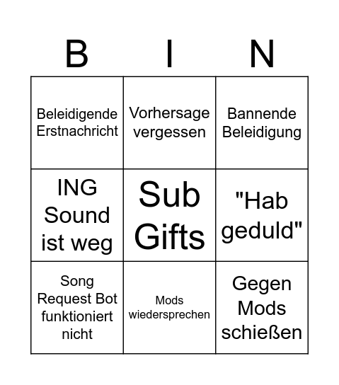 Space Bingo Card