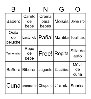 Baby Shower Luciano Bingo Card