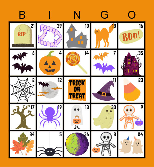 October Bingo Card