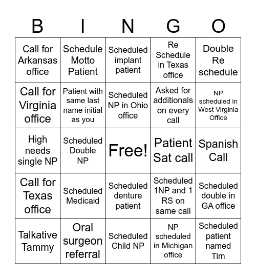 McSocial Bingo Card