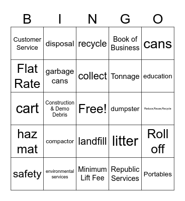 CSW Bingo Card