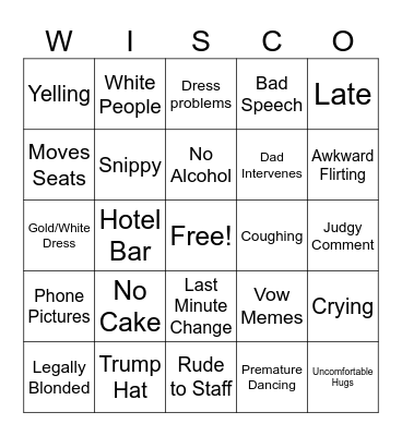 Wedding Bingo Card