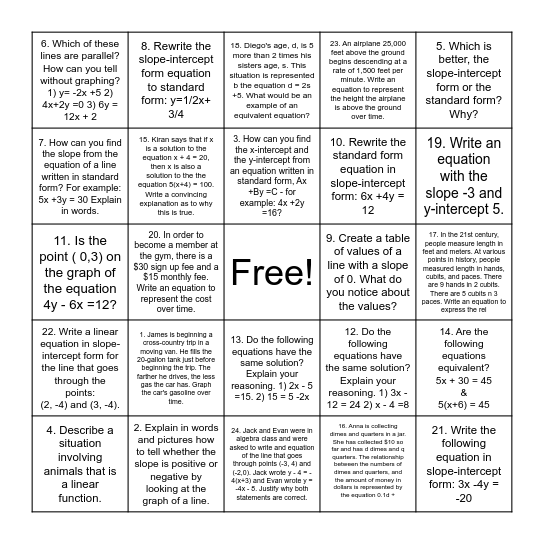 Spin the Wheel Bingo Card