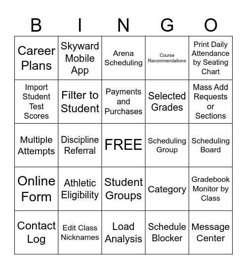 Qmlativ Classroom and Curriculum Bingo Card