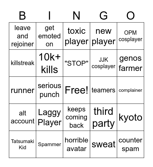 tsb bingoooooooooooooooooooooooooooooooooooooooooo Bingo Card