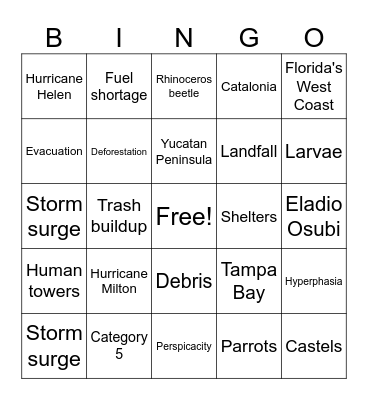 CNN 10 Bingo Card