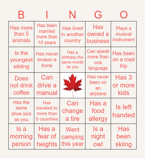 Women's Ministry BINGO Card