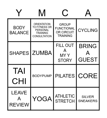 Chesterfield YMCA Launch 10/19-10/26 Bingo Card