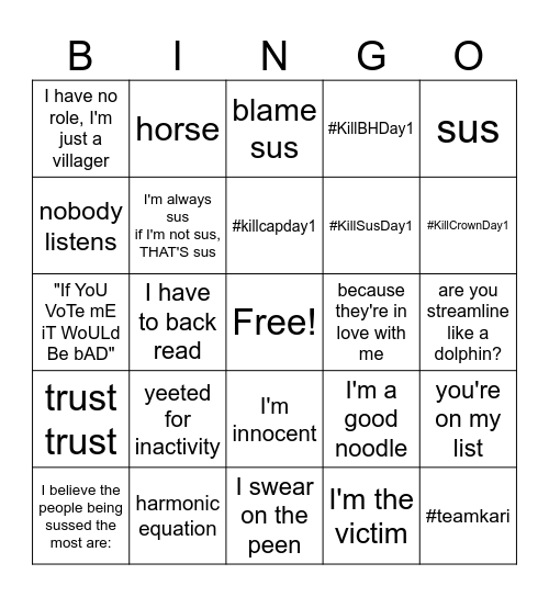 Village Bingo Card