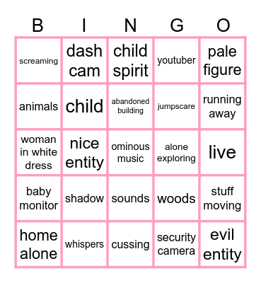 Nukes Top 5 Scary Videos Bingo Card