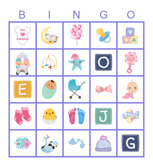 gender reveal Bingo Card