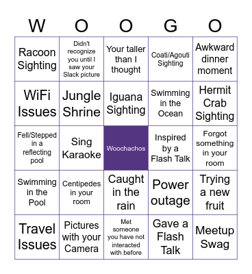 WooCommerce Division Meetup Bingo Card