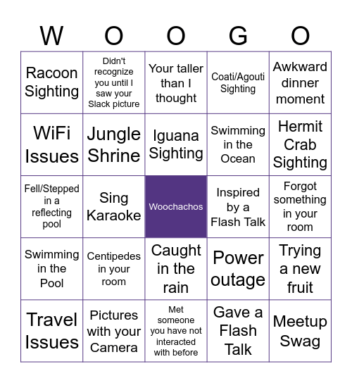 WooCommerce Division Meetup Bingo Card