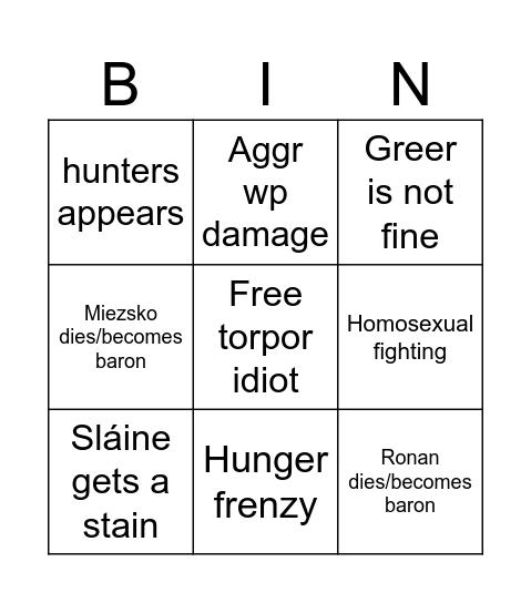 Baron Brawl bingo Card